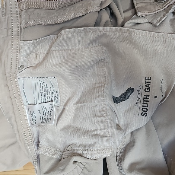 AG The graduate jeans pants straight leg relaxed zipper button beige tan 36 x 28 - Picture 8 of 12